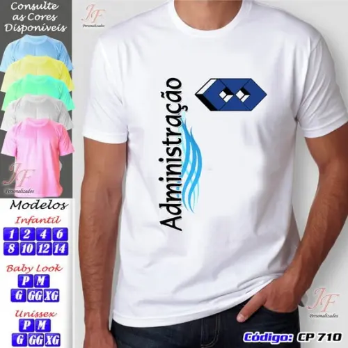 01 Camiseta Adulto Infantil Personalizada Administração