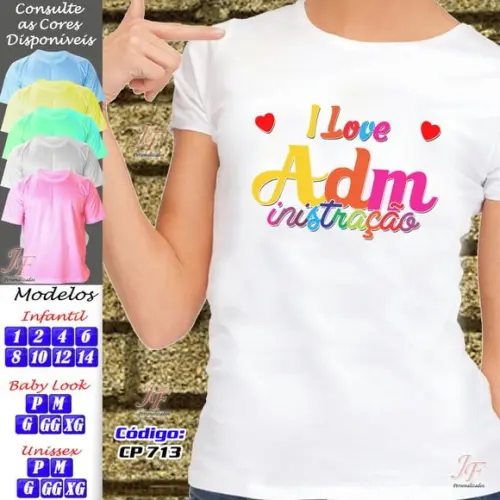 01 Camiseta Adulto Infantil Personalizada Administração