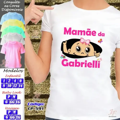 01 Camiseta Adulto Infantil Personalizada Chá de Bebê
