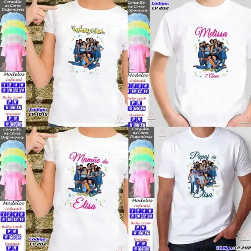 01 Camiseta Adulto Infantil Personalizada Chiquititas