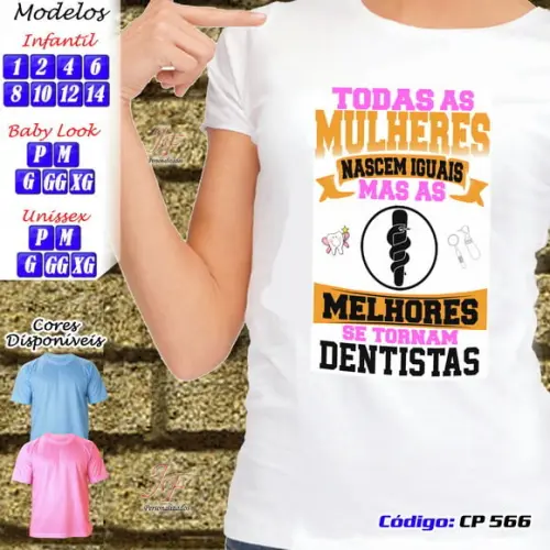 01 Camiseta Adulto Infantil Personalizada Curso Odontologia