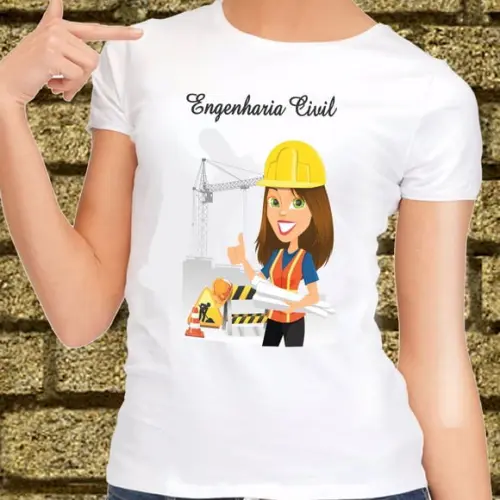 01 Camiseta Adulto Infantil Personalizada Engenharia Civil