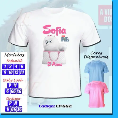 01 Camiseta Adulto Infantil Personalizada Filme Pets