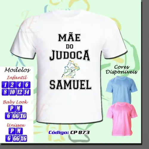 01 Camiseta Adulto Infantil Personalizada Mãe_Pai de Judoca