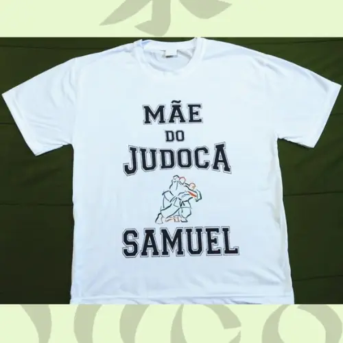 01 Camiseta Adulto Infantil Personalizada Mãe_Pai de Judoca