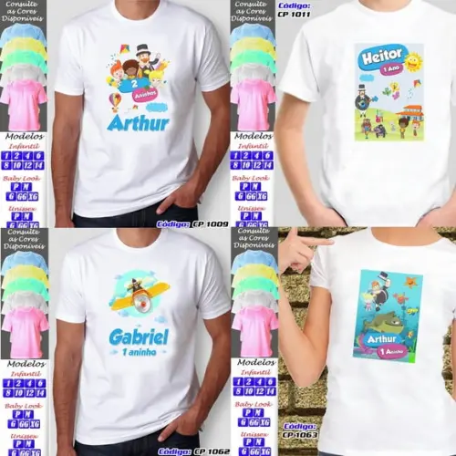 01 Camiseta Adulto Infantil Personalizada Mundo Bita