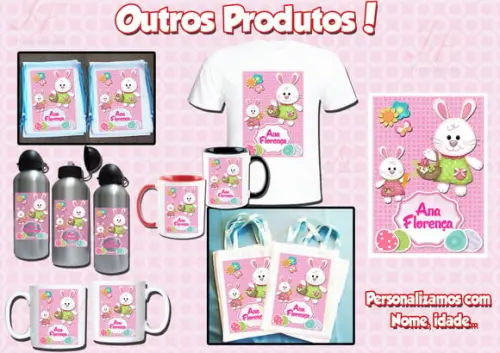 01 Camiseta Adulto Infantil Personalizada Páscoa