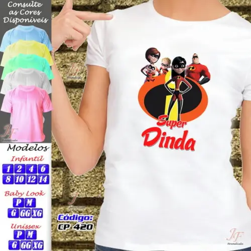 01 Camiseta Adulto Infantil Personalizada Super Padrinhos