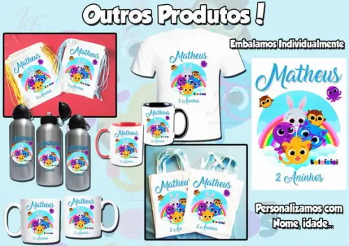01 Camiseta Adulto ou Infantil Personalizada Bolofofo