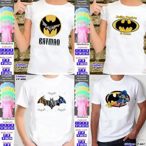 01 Camiseta Batman Adulto Infantil Personalizada