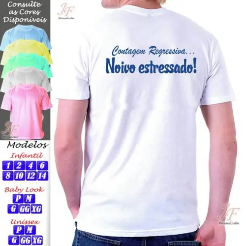 01 Camiseta Chá Bar 99% Noiva 99% Noivo 1% Solteiro
