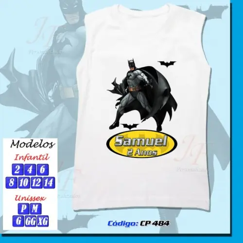 01 Camiseta Modelo Machão Personalizada Batman
