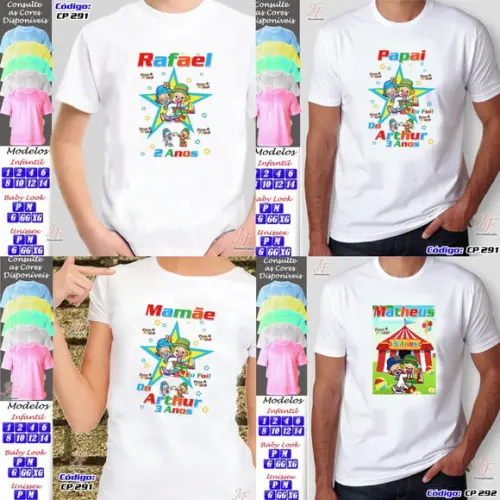 01 Camiseta Personalizada Adulto Infantil Patati Patatá