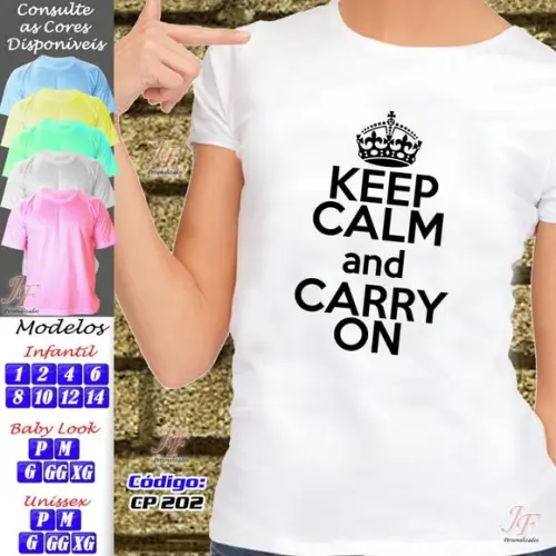 01 Camiseta Personalizada Chá Bar Chá de Barnela Keep Calm