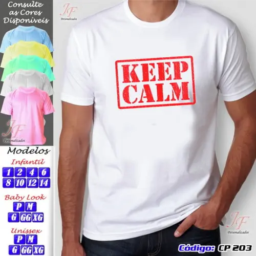 01 Camiseta Personalizada Chá Bar Chá de Barnela Keep Calm