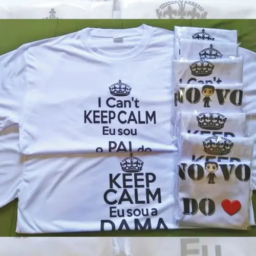 01 Camiseta Personalizada Chá Bar Chá de Barnela Keep Calm