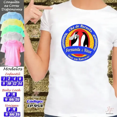 01 Camiseta Personalizada Chá Bar Chá de Barnela New Game