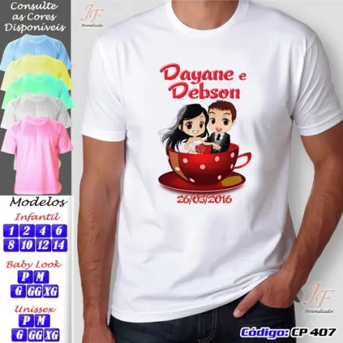 01 Camiseta Personalizada Chá de Panela Chá dos Noivos