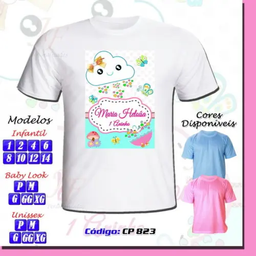 01 Camiseta Personalizada Chuva de Amor Chuva de Bençãos