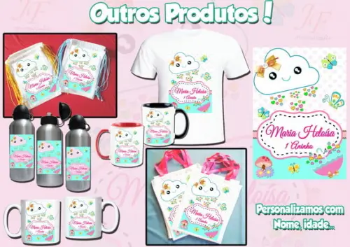 01 Camiseta Personalizada Chuva de Amor Chuva de Bençãos