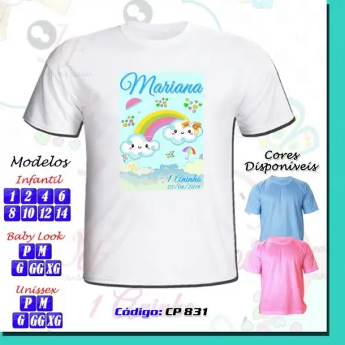 01 Camiseta Personalizada Chuva de Amor Chuva de Bençãos