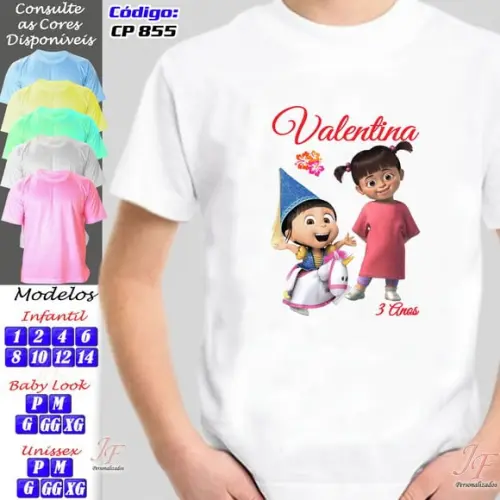 01 Camiseta Personalizada Meu Malvado Favorito