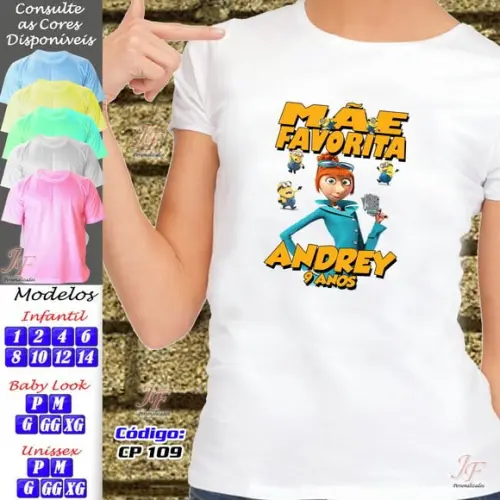 01 Camiseta Personalizada Meu Malvado Favorito
