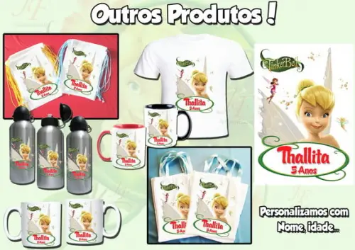 01 Camiseta Personalizada Tinker Bell Sininho