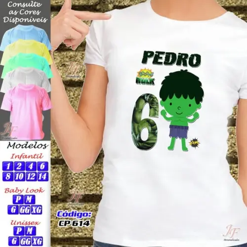 01 Camiseta Personalizadas Hulk Personalizada