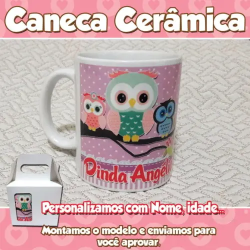 01 Caneca Cerâmica Dinda ou Dindo