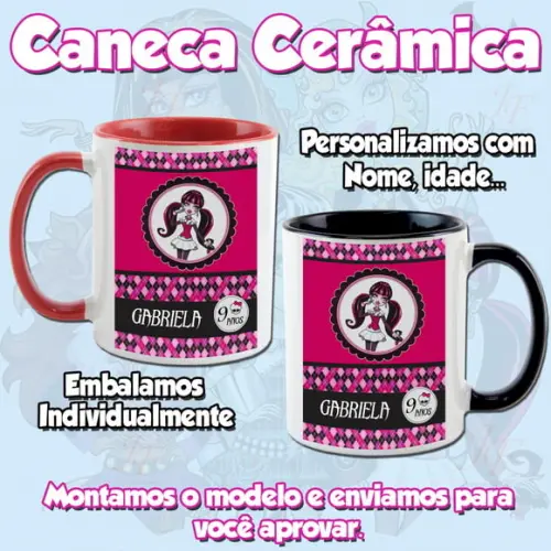 01 Caneca Cerâmica Monster High