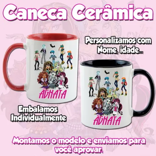 01 Caneca Cerâmica Monster High