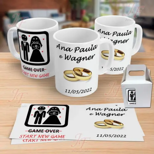 01 Caneca Cerâmica Personalizada Chá Bar New Game