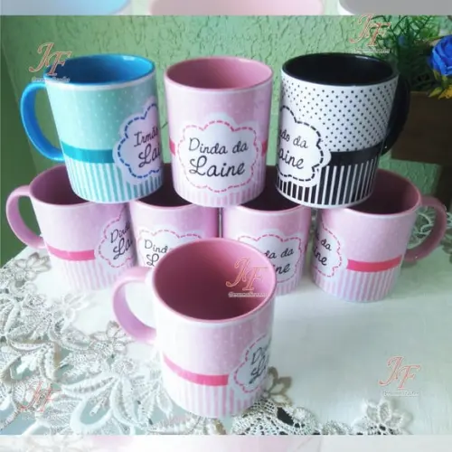 01 Caneca Cerâmica Personalizada Dinda ou Dindo