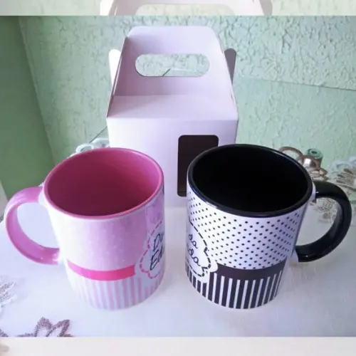 01 Caneca Cerâmica Personalizada Dinda ou Dindo