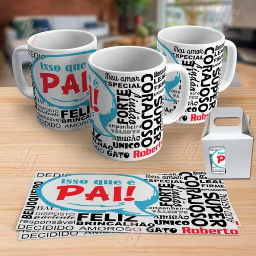 01 Caneca Cerâmica Personalizada Papai Dia dos Pais