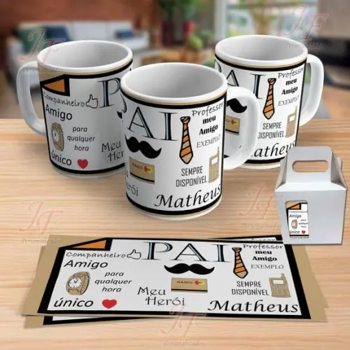 01 Caneca Cerâmica Personalizada Papai Dia dos Pais