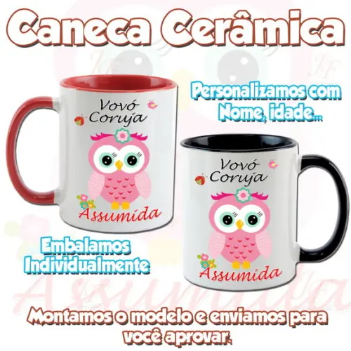 01 Caneca Cerâmica Personalizada Vovó Vovô