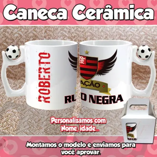 01 Caneca Cerâmica Times Personalizada
