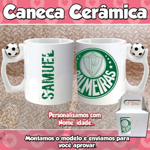 01 Caneca Cerâmica Times Personalizada
