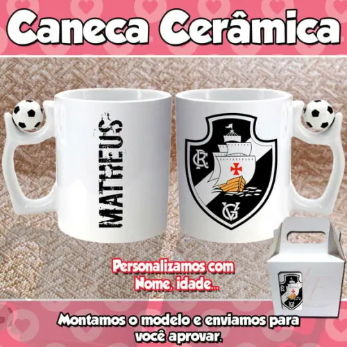 01 Caneca Cerâmica Times Personalizada