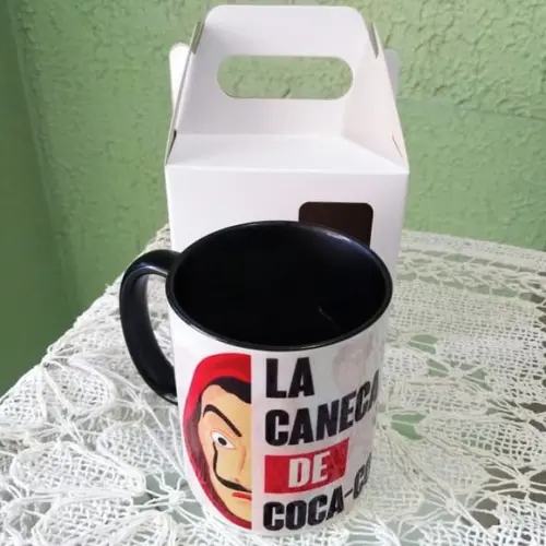 01 Caneca em Cerâmica 350 ml Personalizada A Casa de Papel