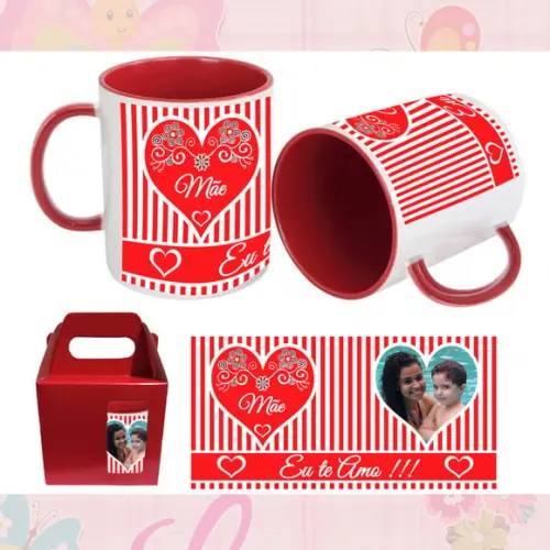 01 Caneca em Cerâmica Personalizada Dia das Mães