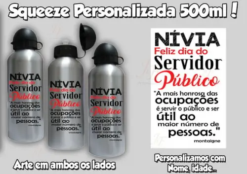 01 Squeeze Alumínio 500 ml Funcionário Servidor Público