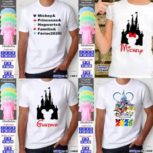 03 Camisetas Férias em Família Viagem Disney Trip Vacation