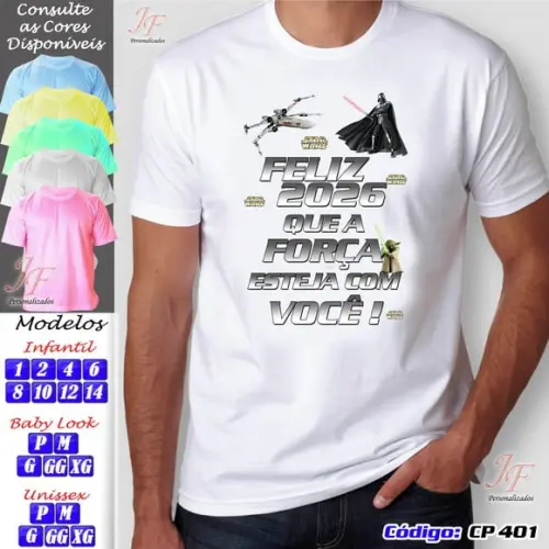 06 Camisetas Personalizadas Feliz Natal Reveillon Ano Novo