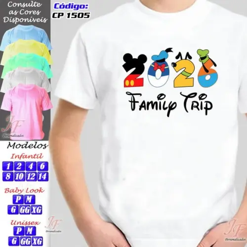 07 Camisetas Férias em Família Viagem Disney Trip Vacation