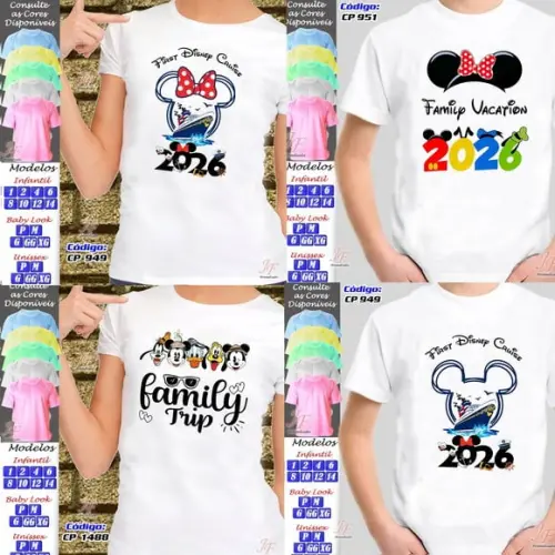 08 Camisetas Férias em Família Viagem Disney Trip Vacation