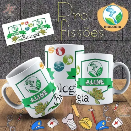 10 Canecas Cerâmica 350 ml Personalizada Curso Biologia