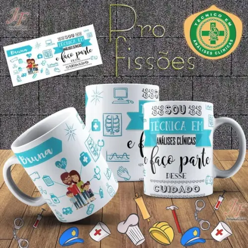 10 Canecas Cerâmica Personalizada Curso Análises Clínicas